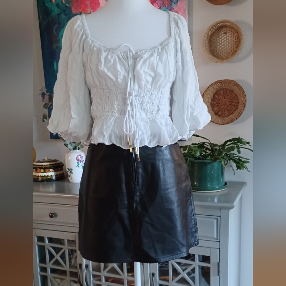 MINKPINK White Smocked Blouse